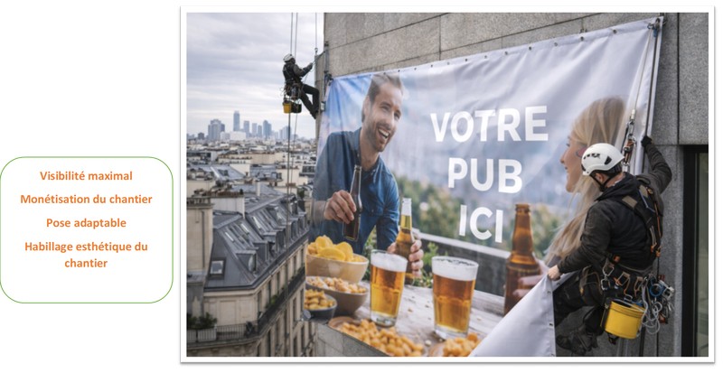 Bâche publicitaire grand format